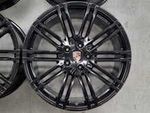 Load image into Gallery viewer, Genuine Porsche Cayenne Turbo 21 Inch Black Wheels Set of 4