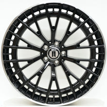 Load image into Gallery viewer, AM640 22 Inch Staggered ET35 Black Machined Lip