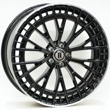 Load image into Gallery viewer, AM640 22 Inch Staggered ET35 Black Machined Lip