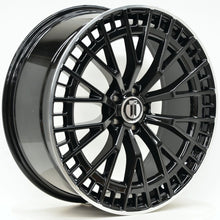 Load image into Gallery viewer, AM640 22 Inch Staggered ET35 Black Machined Lip