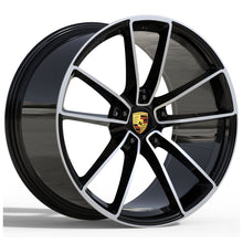 Load image into Gallery viewer, Forged PS01 Black Machined 20/21 Inch Staggered Wheels - Porsche 911 992