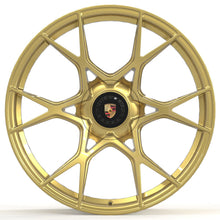 Load image into Gallery viewer, Forged PS08 Gold 20 Inch Staggered Wheels - Porsche 718