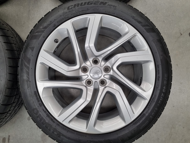 Load image into Gallery viewer, Genuine Range Rover Sport 21 Inch JK62 Silver Wheels and Tyres Set of 4