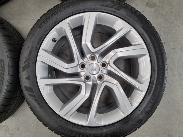Load image into Gallery viewer, Genuine Range Rover Sport 21 Inch JK62 Silver Wheels and Tyres Set of 4