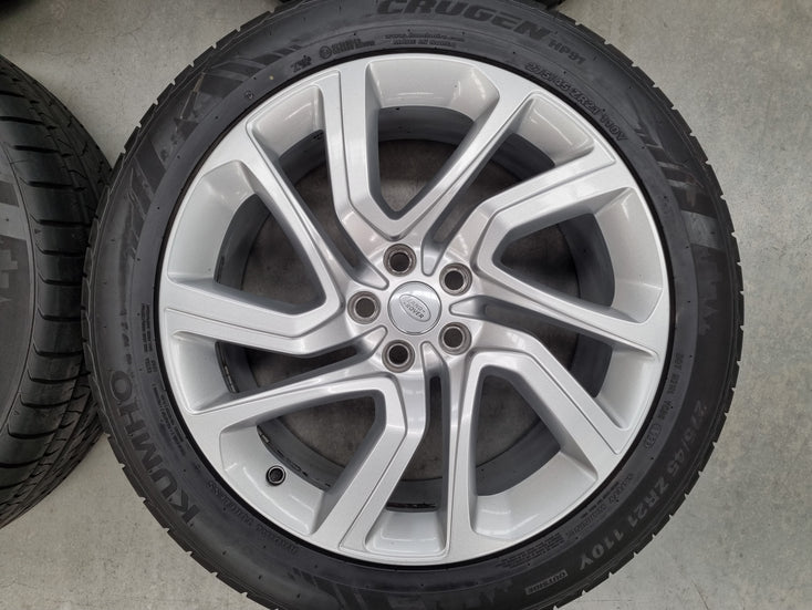 Load image into Gallery viewer, Genuine Range Rover Sport 21 Inch JK62 Silver Wheels and Tyres Set of 4
