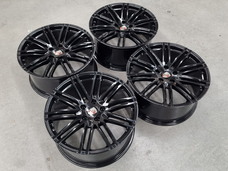 Load image into Gallery viewer, Genuine Porsche Cayenne Turbo 21 Inch Black Wheels Set of 4