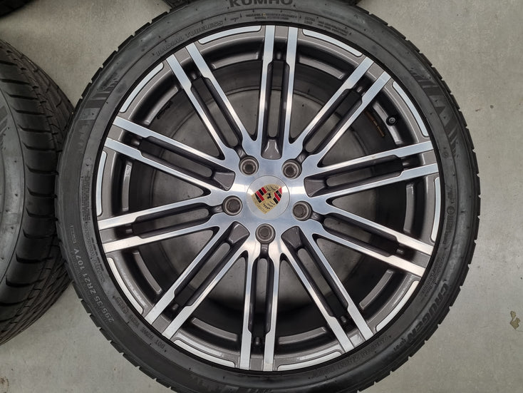 Load image into Gallery viewer, Genuine Porsche Cayenne Turbo 21 Inch Wheels and Tyres Set of 4