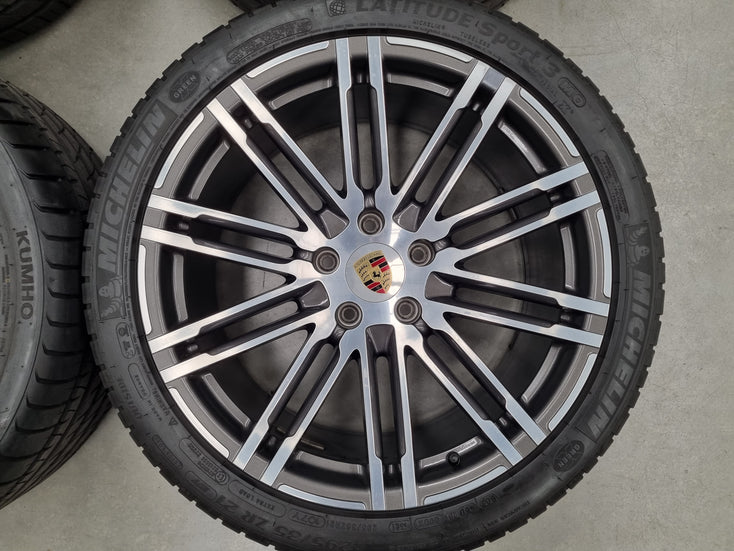 Load image into Gallery viewer, Genuine Porsche Cayenne Turbo 21 Inch Wheels and Tyres Set of 4