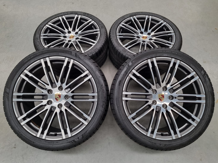 Load image into Gallery viewer, Genuine Porsche Cayenne Turbo 21 Inch Wheels and Tyres Set of 4