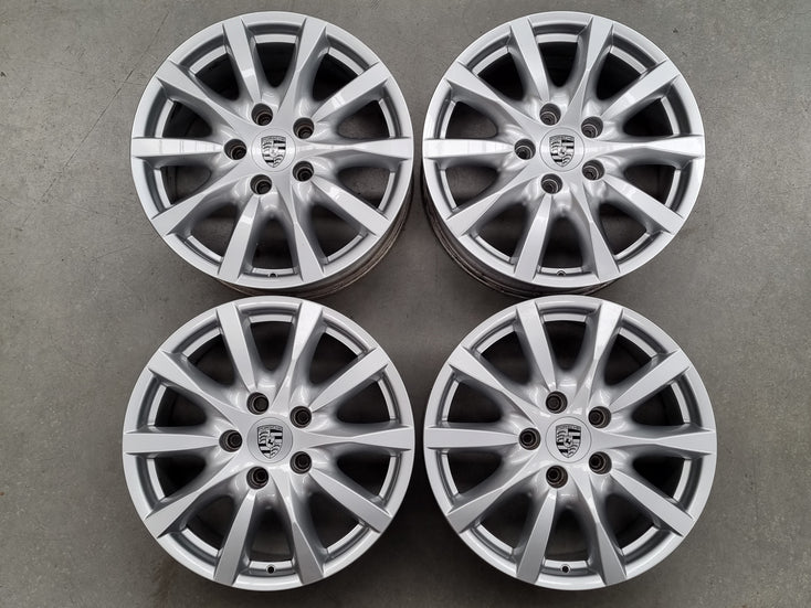 Load image into Gallery viewer, Genuine Porsche Cayenne 18 Inch Silver Wheels Set of 4