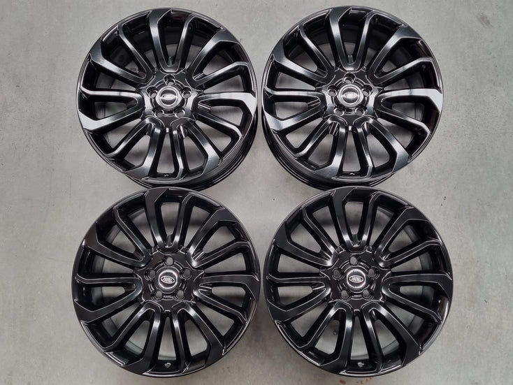 Load image into Gallery viewer, Genuine Range Rover Vogue Turbine Black 22 Inch Alloy Wheels Set of 4