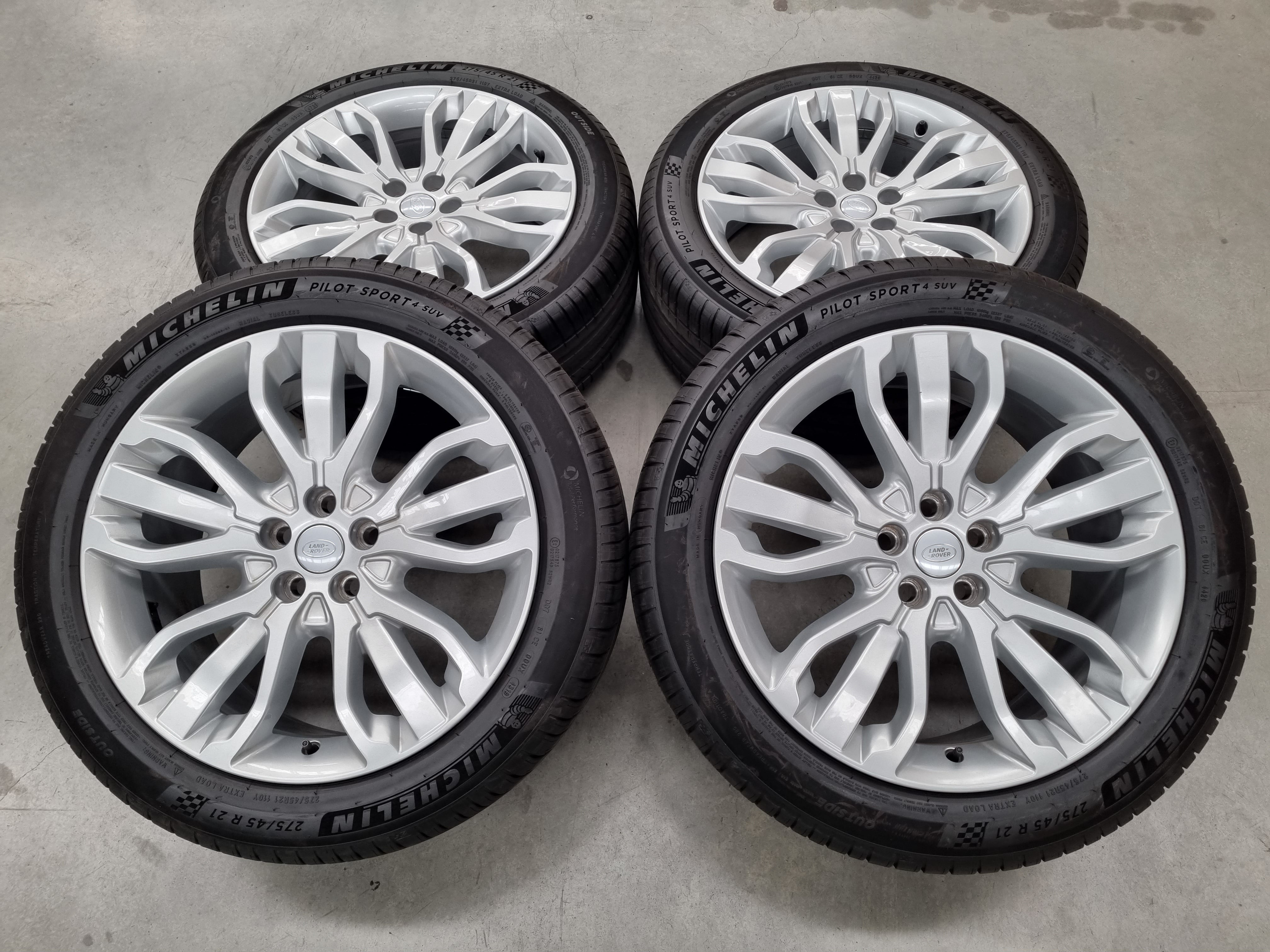 Genuine Range Rover Sport 21 Inch DK62 Silver Wheels and Tyres Set of ...