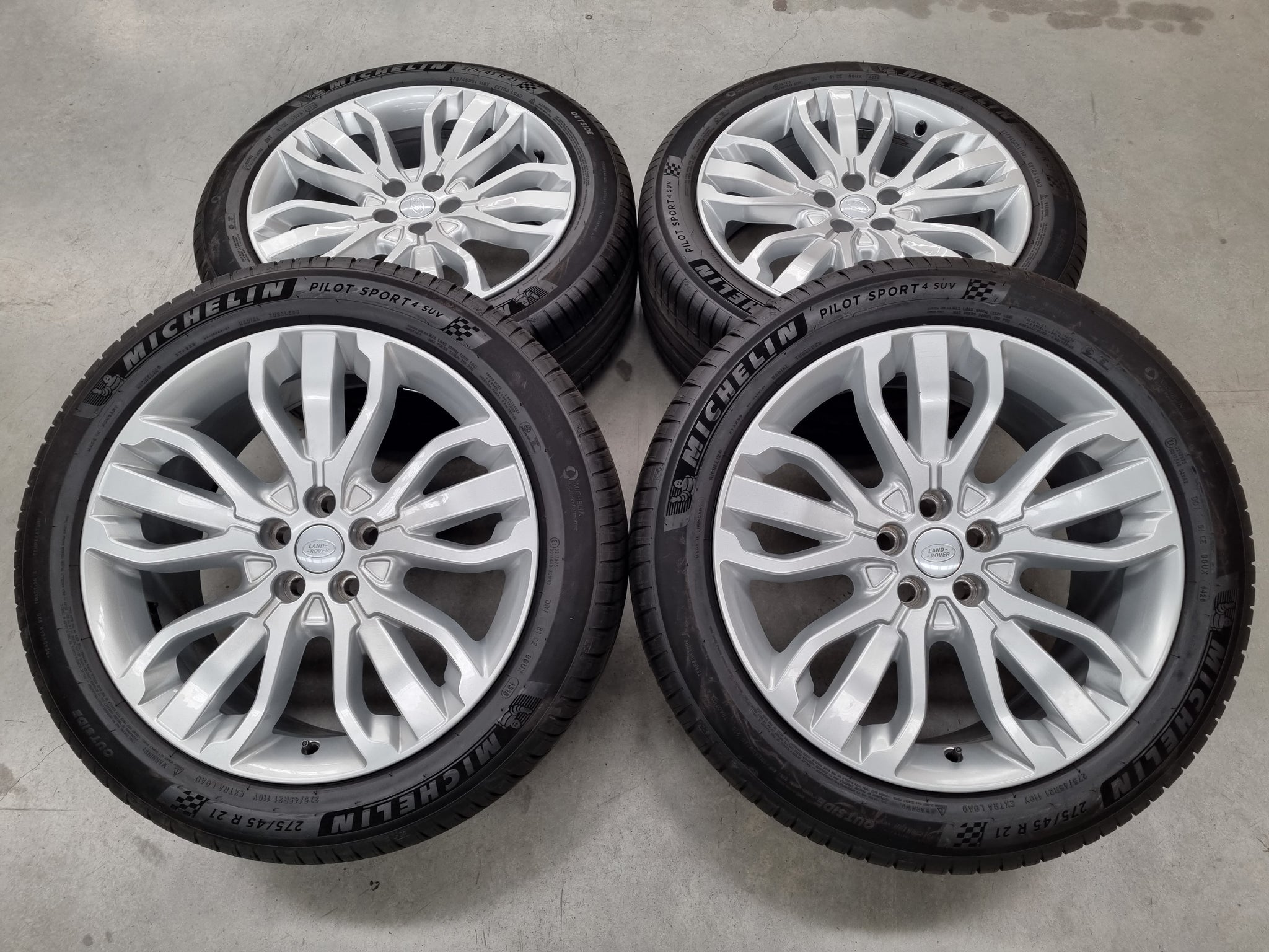 Genuine Range Rover Sport 21 Inch DK62 Silver Wheels and Tyres Set of ...