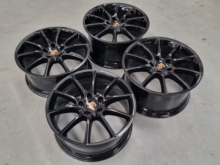 Load image into Gallery viewer, Genuine Porsche Cayenne 9Y Hybrid 20 Inch Black Wheels Set of 4