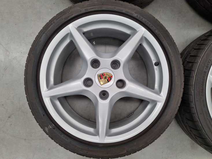 Load image into Gallery viewer, Genuine Porsche 911 997 Carrera 18 Inch Wheels and Tyres Set of 4