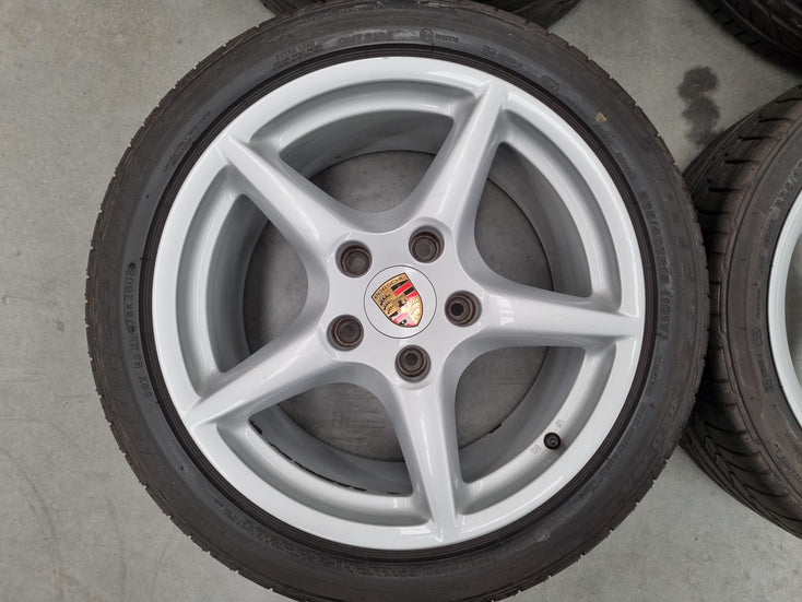 Load image into Gallery viewer, Genuine Porsche 911 997 Carrera 18 Inch Wheels and Tyres Set of 4