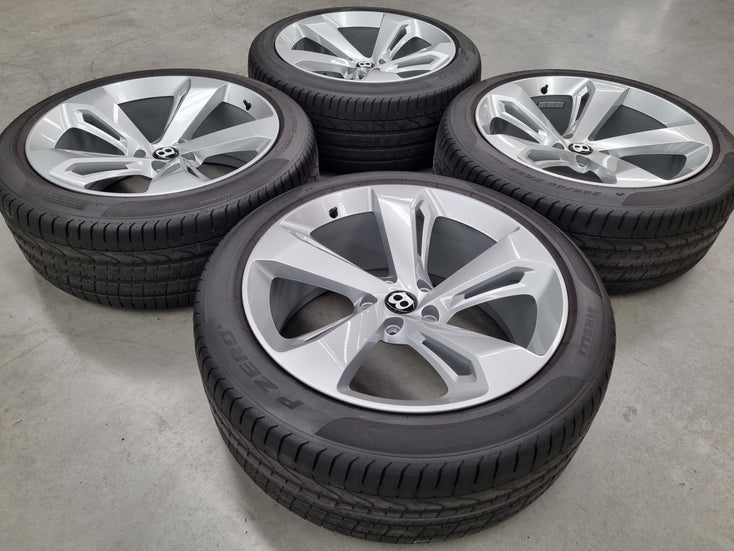 Load image into Gallery viewer, Genuine Bentley Bentayga Silver 22 Inch Forged Wheels and Tyres Set of 4