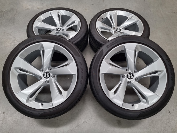 Load image into Gallery viewer, Genuine Bentley Bentayga Silver 22 Inch Forged Wheels and Tyres Set of 4