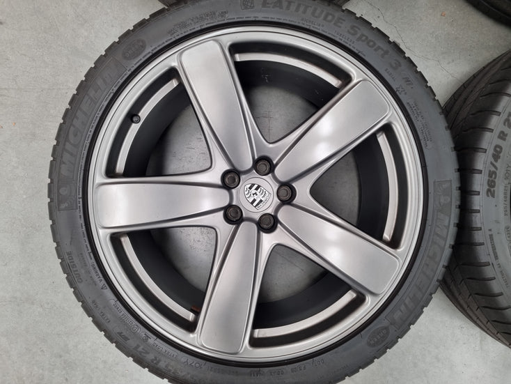 Load image into Gallery viewer, Genuine Porsche Macan Classic 21 Inch Satin Grey Wheels and Tyres Set of 4