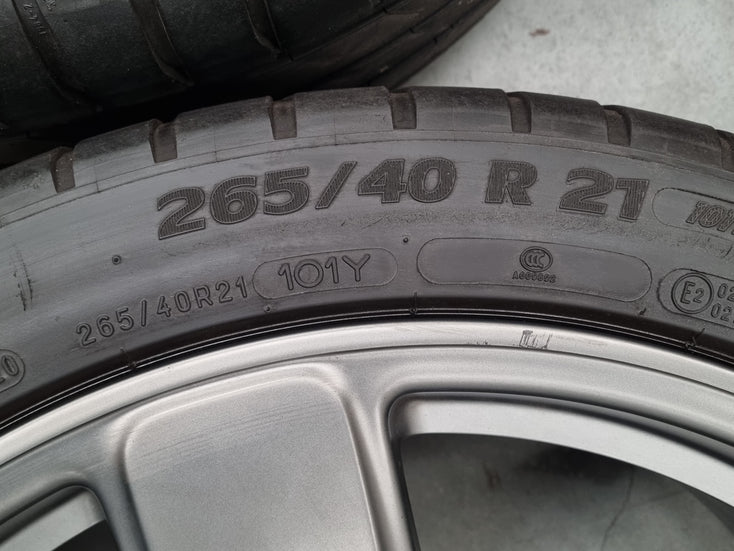 Load image into Gallery viewer, Genuine Porsche Macan Classic 21 Inch Satin Grey Wheels and Tyres Set of 4