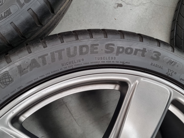 Load image into Gallery viewer, Genuine Porsche Macan Classic 21 Inch Satin Grey Wheels and Tyres Set of 4
