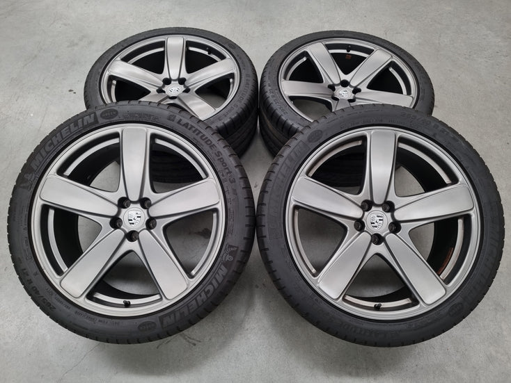 Load image into Gallery viewer, Genuine Porsche Macan Classic 21 Inch Satin Grey Wheels and Tyres Set of 4