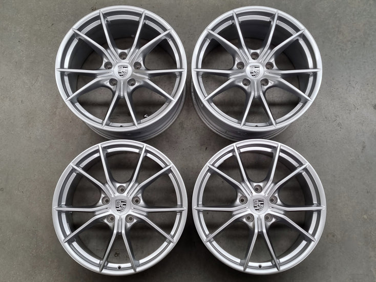 Load image into Gallery viewer, Genuine Porsche 718 982 Carrera S4 Silver 20 Inch Alloy Wheels Set of 4