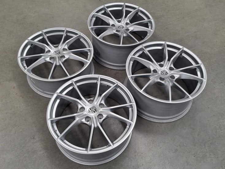 Load image into Gallery viewer, Genuine Porsche 718 982 Carrera S4 Silver 20 Inch Alloy Wheels Set of 4