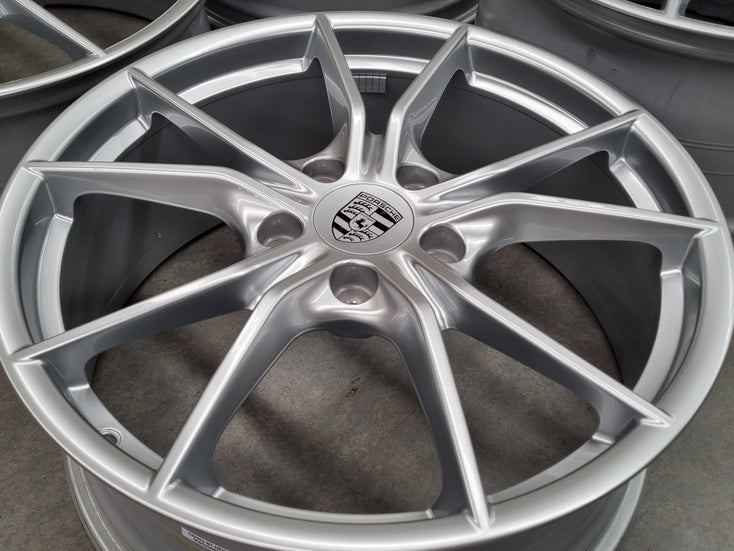 Load image into Gallery viewer, Genuine Porsche 718 982 Carrera S4 Silver 20 Inch Alloy Wheels Set of 4