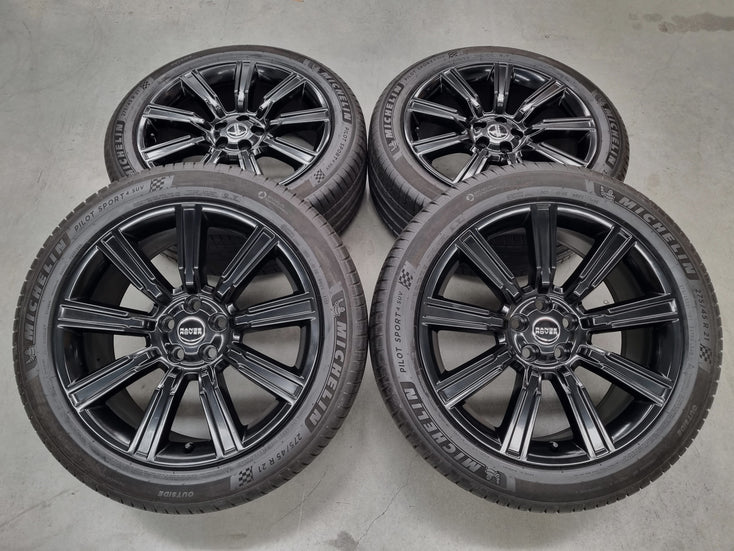 Load image into Gallery viewer, Genuine Range Rover Sport 21 Inch GK6M Black Wheels and Tyres Set of 4