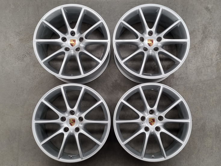 Load image into Gallery viewer, Genuine Porsche Cayenne 9Y Coupe Hybrid 20 Inch Silver Wheels Set of 4