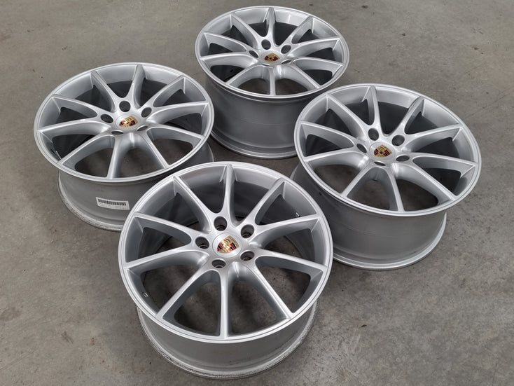Load image into Gallery viewer, Genuine Porsche Cayenne 9Y Coupe Hybrid 20 Inch Silver Wheels Set of 4