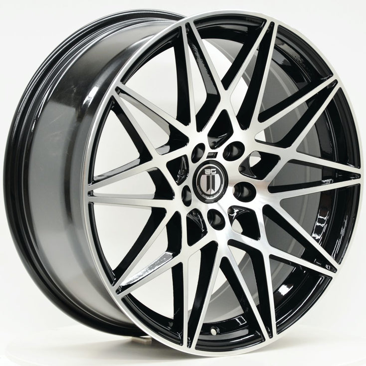 Load image into Gallery viewer, GT 19 Inch Staggered ET35 Black Machined