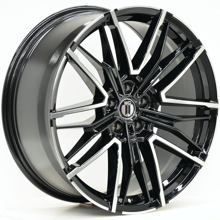 Load image into Gallery viewer, RF22 20 Inch Staggered ET26 5/112 Black Machined