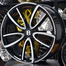 Load image into Gallery viewer, Forged BNT08 Black Polished Edges 21 Inch Wheels - Bentley Continental GT GTC
