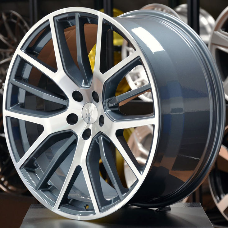 Load image into Gallery viewer, Forged MA01 Grey Machined 21 Inch Staggered Wheels - Maserati Levante