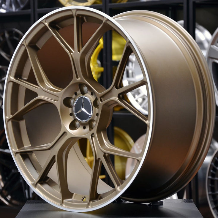 Load image into Gallery viewer, Forged MB165 Bronze Machined Lip 20 Inch Staggered Wheels - Mercedes C63 AMG W206