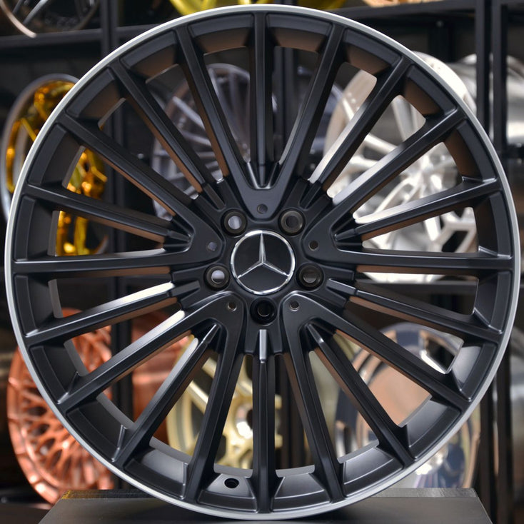 Load image into Gallery viewer, Forged MB178 Black Machined Lip 21 Inch Staggered Wheels - Mercedes Benz GLC63 AMG