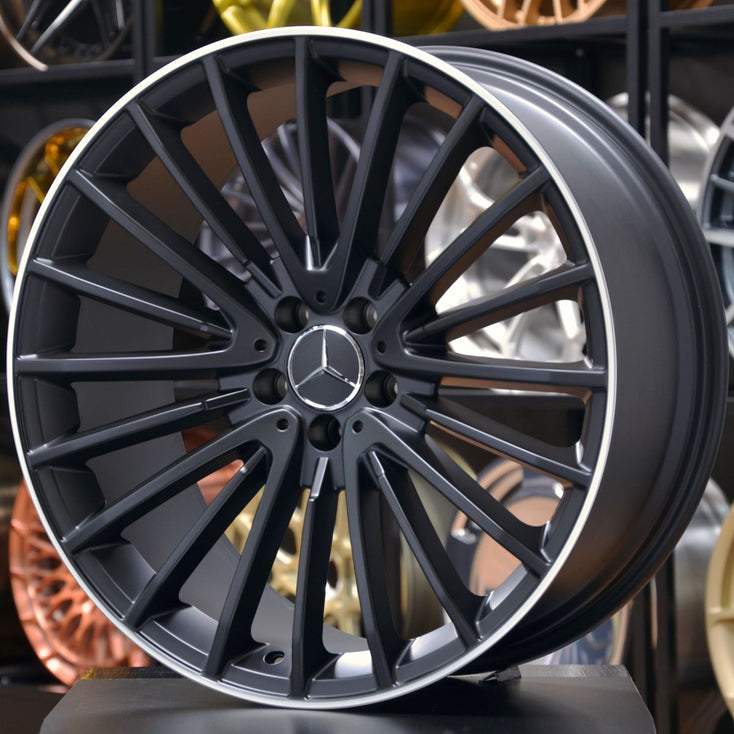 Load image into Gallery viewer, Forged MB178 Black Machined Lip 21 Inch Staggered Wheels - Mercedes Benz GLC63 AMG