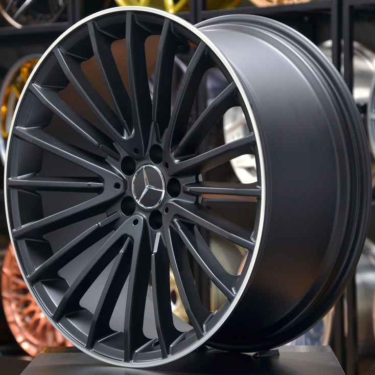 Load image into Gallery viewer, Forged MB178 Black Machined Lip 20 Inch Staggered Wheels - Mercedes Benz E53 AMG