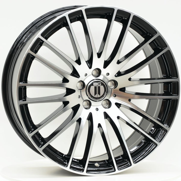 Load image into Gallery viewer, AM300 20x8.5 ET35 5/112 Black Machined Face