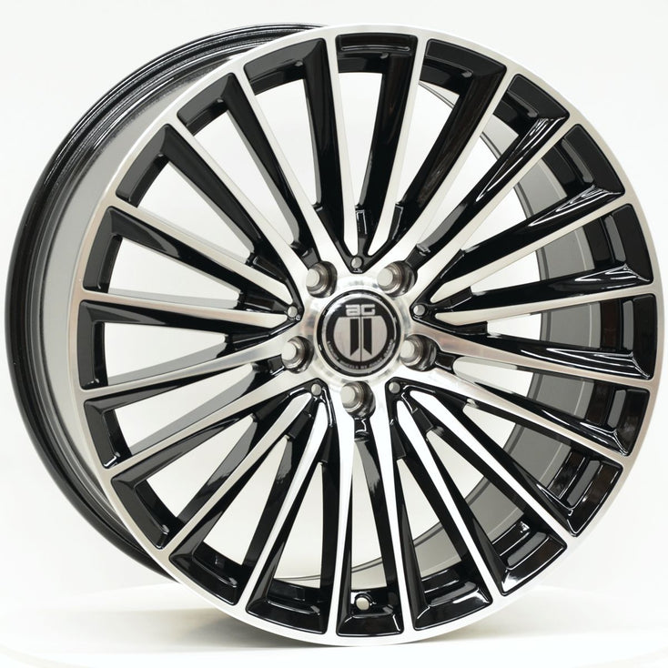 Load image into Gallery viewer, AM350 19 Inch Staggered ET35 Black Machined Face