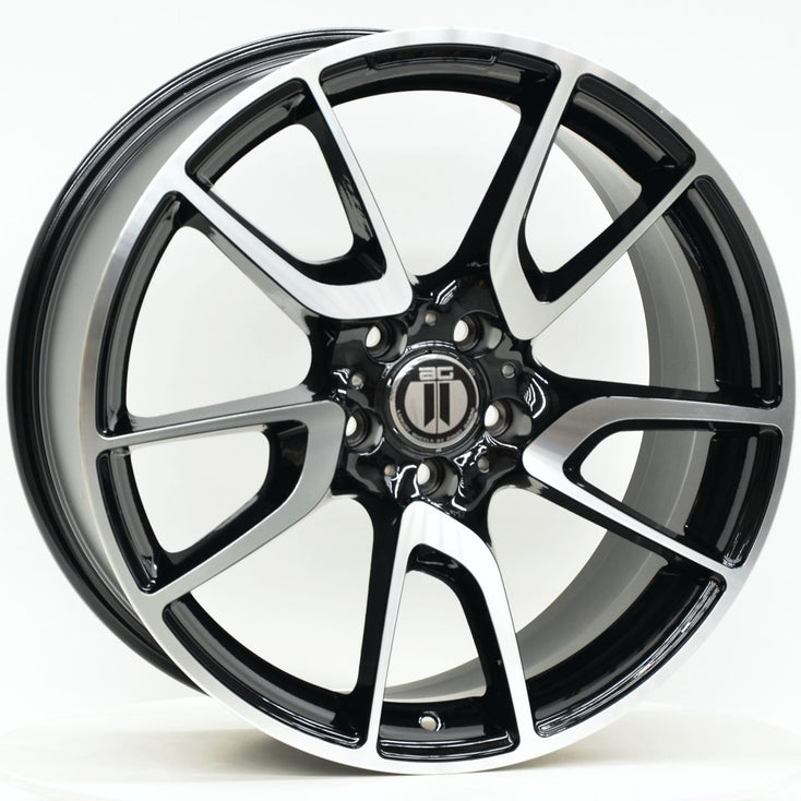 Load image into Gallery viewer, AM430 19 Inch Staggered ET30 Black Machined Face