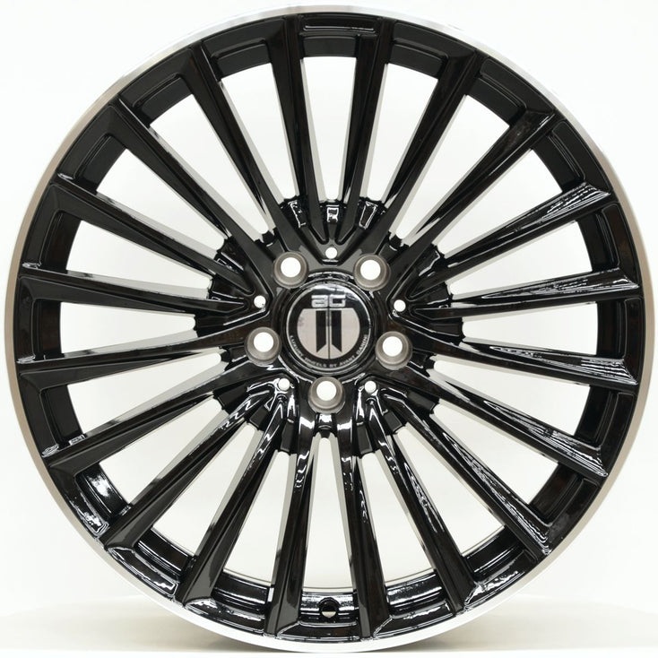 Load image into Gallery viewer, AM500 19 Inch Staggered ET35 Black Machined Lip