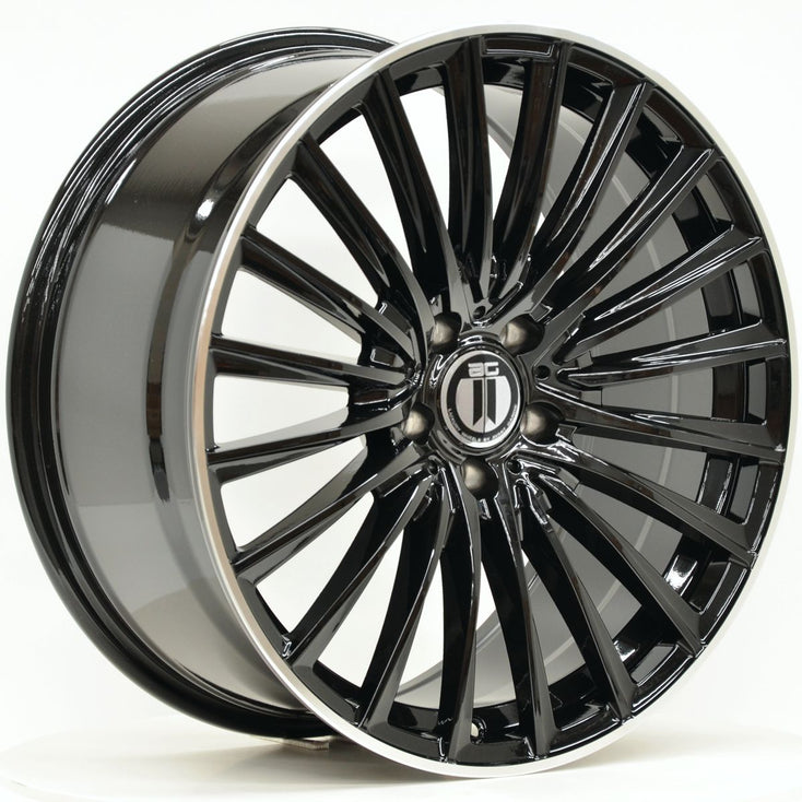 Load image into Gallery viewer, AM500 19 Inch Staggered ET35 Black Machined Lip