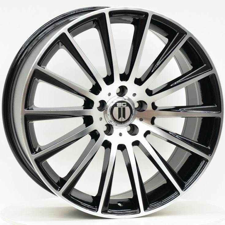 Load image into Gallery viewer, AM500 19 Inch Staggered ET38 Black Machined Face