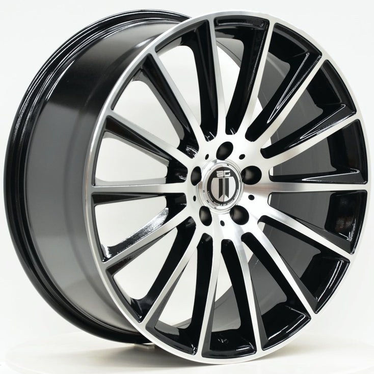Load image into Gallery viewer, AM500 20 Inch Staggered ET42 Black Machined Face