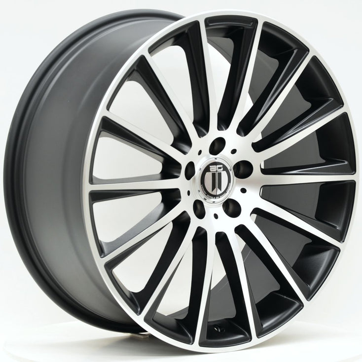 Load image into Gallery viewer, AM500 20 Inch Staggered ET42 Satin Black Machined
