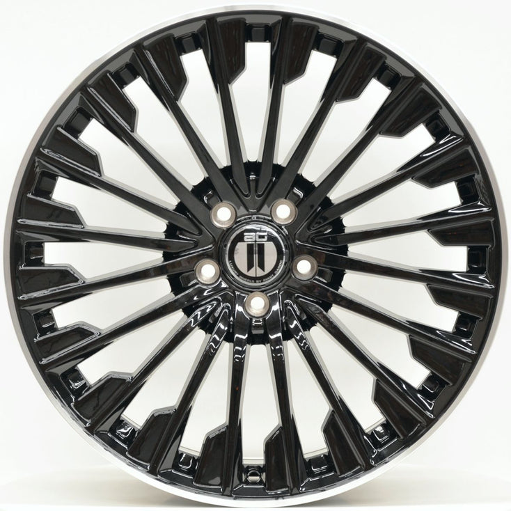 Load image into Gallery viewer, AM580 20 Inch Staggered ET36 Black Machined Lip