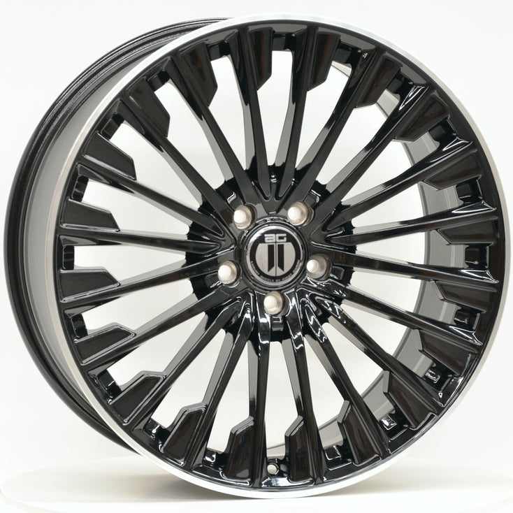 Load image into Gallery viewer, AM580 20 Inch Staggered ET36 Black Machined Lip